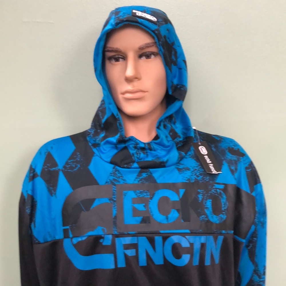Ecko Function NEW Men's Blue/Black Pull Over Hoodie, Size: 3XL